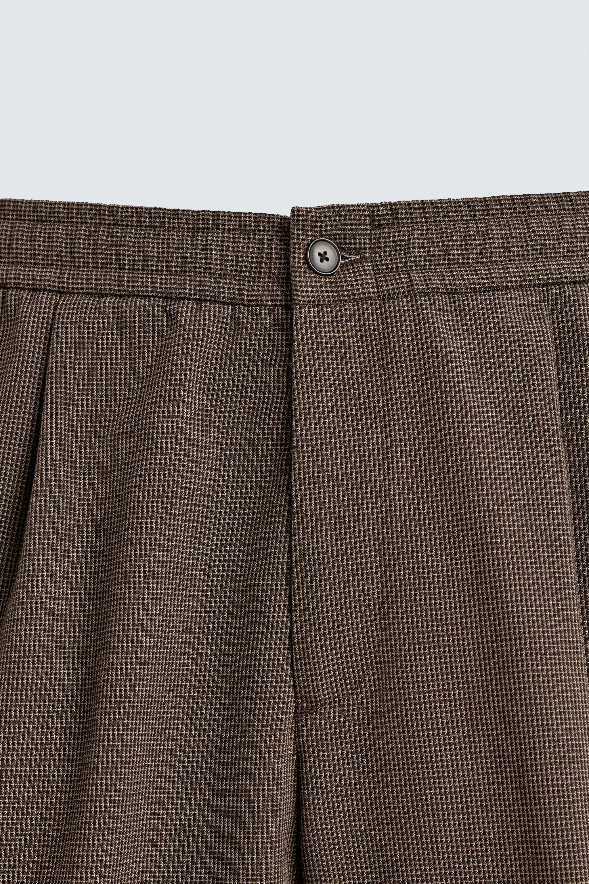 RELAXED FIT HOUNDSTOOTH SUIT PANTS